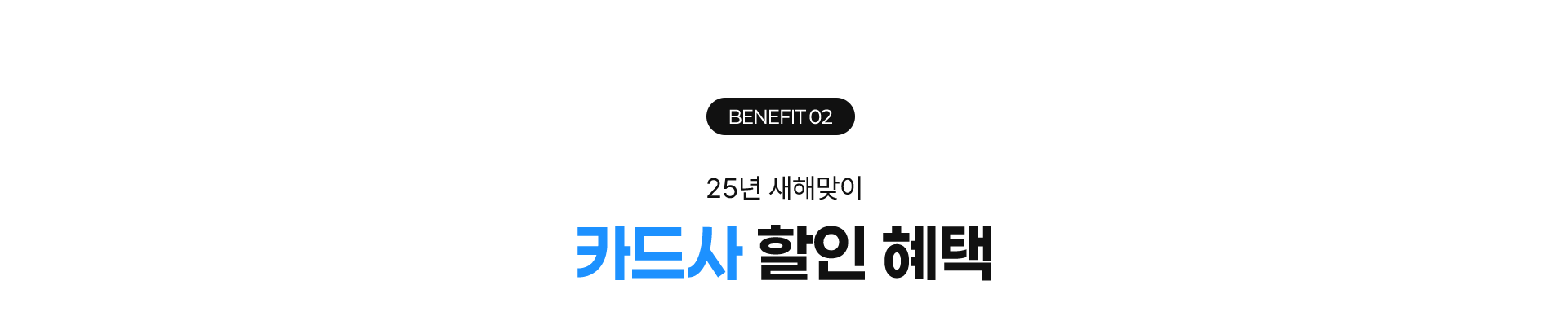 BENEFIT 02 25년 새해맞이 카드사 할인 혜택